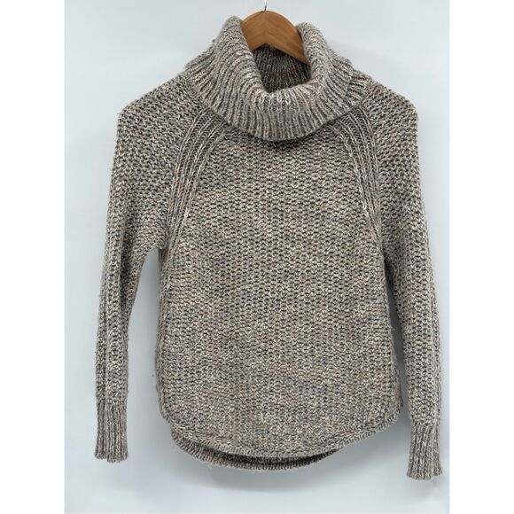 Prana Turtleneck Sweater Knit Women Size XS Gray Beige‎ Pullover Long Sleeve - Picture 1 of 10